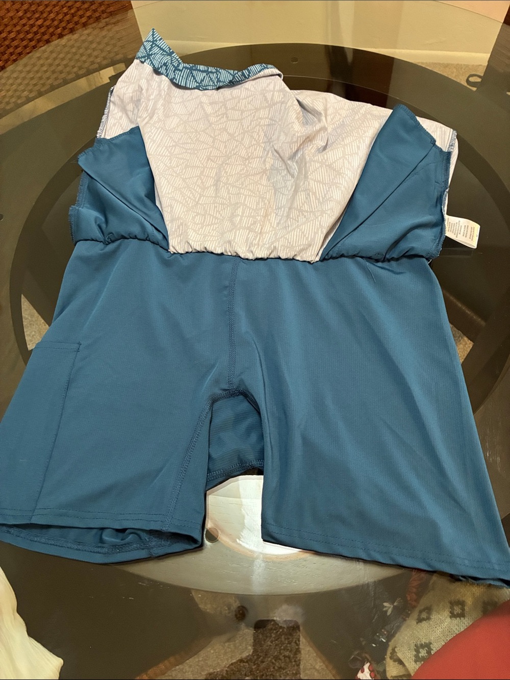 Pacific Trail Blue & White Patterned Skirt with built-in shorts underneath - Picture 5 of 6